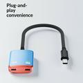 D0249 2-i-1 USB-C-adapter til AR-briller og spilkonsoller - rød / blå