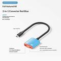 D0249 2-i-1 USB-C-adapter til AR-briller og spilkonsoller - rød / blå