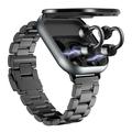 D12 2-i-1 smartwatch med trådløse clip-on-øretelefoner - rem i rustfrit stål