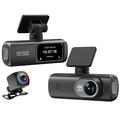 D191 MAX dobbelt dashcam - 4K foran, 1080p bagtil, WiFi, nattesyn - sort
