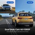 D191 MAX dobbelt dashcam - 4K foran, 1080p bagtil, WiFi, nattesyn - sort