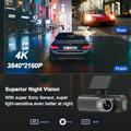 D191 MAX dobbelt dashcam - 4K foran, 1080p bagtil, WiFi, nattesyn - sort