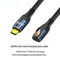 D24220 USB-C-kabel med vinkelstik til hurtigopladning, 240W - 2m - sort