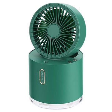 D27 2-generations Sammenfoldelig Ventilator med Luftfugter - Grøn