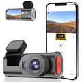 D28 4K-dashcam med to kanaler, WiFi, ADAS og BSD-advarsler – sort