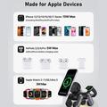 D6 3-i-1 magnetisk trådløs oplader i form af en robothund til iPhone, Apple Watch og AirPods - sort