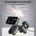 D6 3-i-1 magnetisk trådløs oplader i form af en robothund til iPhone, Apple Watch og AirPods - sort