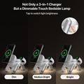 D6 3-i-1 magnetisk trådløs oplader i form af en robothund til iPhone, Apple Watch og AirPods - hvid