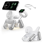 D6 3-i-1 magnetisk trådløs oplader i form af en robothund til iPhone, Apple Watch og AirPods