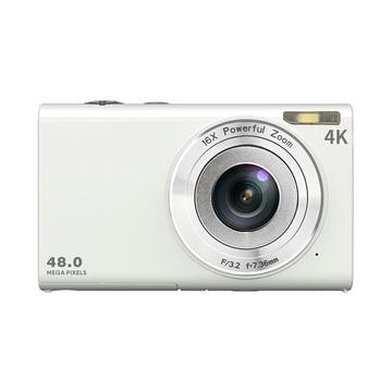 DC402-AF 4K Kids 48MP Digital Camera Auto Focus 16X Digital Zoom Vlogging Camera for Teens - Hvid