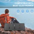 DE-60 60W sammenklappeligt solcellepanel og oplader til backpacking, vandreture og camping - sort