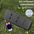 DE-60 60W sammenklappeligt solcellepanel og oplader til backpacking, vandreture og camping - sort