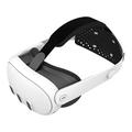 DEVASO hovedrem kompatibel med Meta Quest 3 VR-headset Justerbar rem version 2.0, hvid