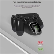 DOBE TP4-889 Charging Dock Dual Stand Charger Base til PS4 / PS4 Slim / PS4 Pro Dualshock Controller