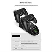 DOBE TP4-889 Charging Dock Dual Stand Charger Base til PS4 / PS4 Slim / PS4 Pro Dualshock Controller