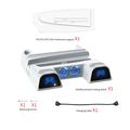 DOBE TP5-3532D Kølestativ og dobbelt controller-opladningsstation til Sony PlayStation 5 Slim/5 Pro