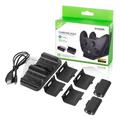 DOBE TYX-532X til Xbox Series S / X Controller Charging Dock Dual Gamepad Charging Stand med Dual Battery Pack - Sort