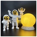 Dekorative Astronaut Figurer med Måne Lampe - Guld / Gul