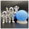 Dekorative Astronaut Figurer med Måne Lampe - Sølv / Blå
