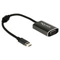 Delock USB-C til VGA Adapter med USB-C Opladningsport - Mørkegrå