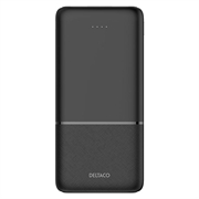 Deltaco 10000mAh powerbank med hurtigopladning - sort