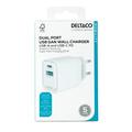 Deltaco 35W GaN-vægoplader - USB-C/USB-A - hvid