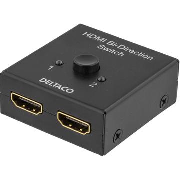 Deltaco tovejs 2-ports HDMI-switch - sort