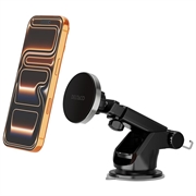 Deltaco dobbelt montering magnetisk trådløs biloplader/holder - Qi2, 15W - sort