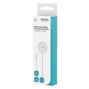 Deltaco magnetisk trådløs oplader til Apple Watch/Samsung Galaxy Watch - hvid