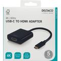 Deltaco USB-C til HDMI-adapter - 4K/60Hz - Sort