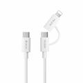 Devia EC404 Smart 2-i-1 hurtigopladnings-/datakabel med USB-C-stik - 1.2m - hvid