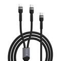 Devia EC648 Extreme Speed 2-i-1 USB-C til USB-C/Lightning-kabel 1.2m - sort