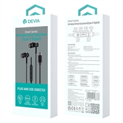Devia M1 Metalkabel USB-C Høretelefoner - Sort
