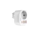 Devia Strømstik 20W - USB-C, 2x USB-A-porte, 3A - Hvid