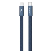 Devia Ultra3 fladt vævet USB-C-kabel i metal 240W - 1.5m - blå