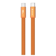 Devia Ultra3 fladt vævet USB-C-kabel i metal 240W - 1.5m - orange