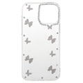 Diamantindretning iPhone 13 Mini TPU Cover - Sommerfugle