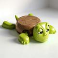Dowmoo 3D Eyes - sjov skildpadde-underlag - grøn / brun
