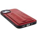 iPhone 14 Belagt Cover med Kortholder og Kickstand - Rød