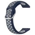 Dobbeltfarvet Samsung Galaxy Watch4/Watch4 Classic/Watch5/Watch6 Silikone Sportsrem - Mørkeblå / Grå