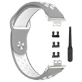 Dobbeltfarvet Huawei Watch Fit Silikone Sportsrem - Grå / Hvid