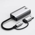 USB-C/USB 3.0 til RJ45 Gigabit Ethernet-adapter med dobbelt interface - kompakt Plug & Play LAN-konverter