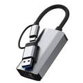 USB-C/USB 3.0 til RJ45 Gigabit Ethernet-adapter med dobbelt interface - kompakt Plug & Play LAN-konverter