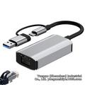 USB-C/USB 3.0 til RJ45 Gigabit Ethernet-adapter med dobbelt interface - kompakt Plug & Play LAN-konverter