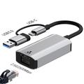 USB-C/USB 3.0 til RJ45 Gigabit Ethernet-adapter med dobbelt interface - kompakt Plug & Play LAN-konverter