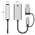 USB-C/USB 3.0 til RJ45 Gigabit Ethernet-adapter med dobbelt interface - kompakt Plug & Play LAN-konverter