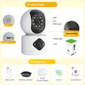 4MP WiFi-sikkerhedskamera med dobbelt linse, 360 graders sporing og tovejslyd