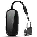 Dual Link 2-i-1 Bluetooth-lydadapter til fly, bil og hjem - sort