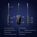 Dual Link 2-i-1 Bluetooth-lydadapter til fly, bil og hjem - sort