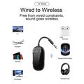 Dual Link 2-i-1 Bluetooth-lydadapter til fly, bil og hjem - sort